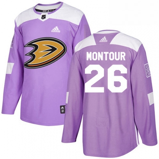 Mens Adidas Anaheim Ducks 26 Brandon Montour Authentic Purple Fights Cancer Practice NHL Jersey Mens Adidas Anaheim Ducks 26 Brandon Montour Authentic Purple Fights Cancer Practice NHL Jersey