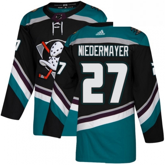 Mens Adidas Anaheim Ducks 27 Scott Niedermayer Authentic Black Teal Third NHL Jersey Mens Adidas Anaheim Ducks 27 Scott Niedermayer Authentic Black Teal Third NHL Jersey