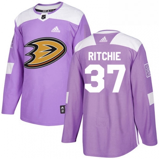 Mens Adidas Anaheim Ducks 37 Nick Ritchie Authentic Purple Fights Cancer Practice NHL Jersey Mens Adidas Anaheim Ducks 37 Nick Ritchie Authentic Purple Fights Cancer Practice NHL Jersey