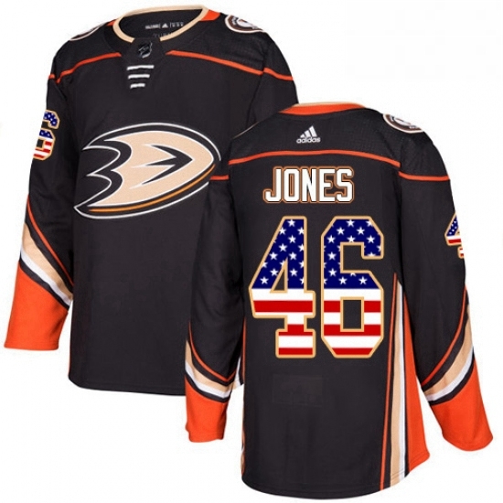 Mens Adidas Anaheim Ducks 46 Max Jones Authentic Black USA Flag Fashion NHL Jersey Mens Adidas Anaheim Ducks 46 Max Jones Authentic Black USA Flag Fashion NHL Jersey