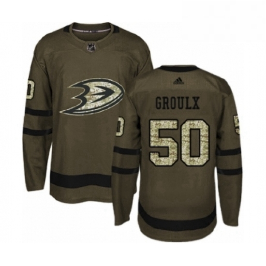 Mens Adidas Anaheim Ducks 50 Benoit Olivier Groulx Authentic Green Salute to Service NHL Jersey Mens Adidas Anaheim Ducks 50 Benoit Olivier Groulx Authentic Green Salute to Service NHL Jersey