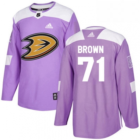 Mens Adidas Anaheim Ducks 71 JT Brown Authentic Purple Fights Cancer Practice NHL Jersey Mens Adidas Anaheim Ducks 71 JT Brown Authentic Purple Fights Cancer Practice NHL Jersey
