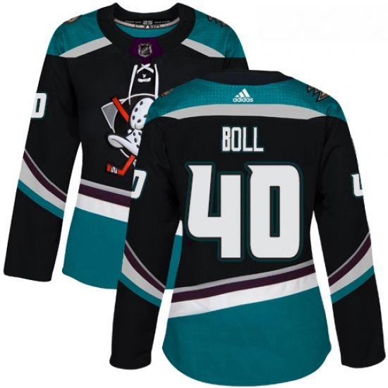 Womens Adidas Anaheim Ducks 40 Jared Boll Authentic Black Teal Third NHL Jersey Womens Adidas Anaheim Ducks 40 Jared Boll Authentic Black Teal Third NHL Jersey