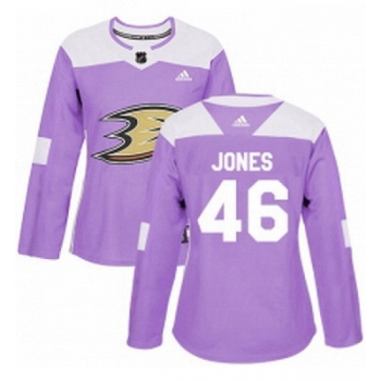Womens Adidas Anaheim Ducks 46 Max Jones Authentic Purple Fights Cancer Practice NHL Jersey Womens Adidas Anaheim Ducks 46 Max Jones Authentic Purple Fights Cancer Practice NHL Jersey