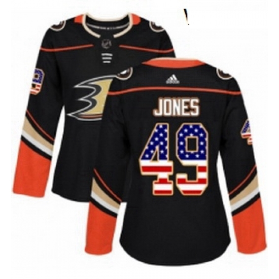 Womens Adidas Anaheim Ducks 49 Max Jones Authentic Black USA Flag Fashion NHL Jersey Womens Adidas Anaheim Ducks 49 Max Jones Authentic Black USA Flag Fashion NHL Jersey