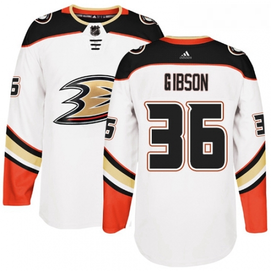 Youth Adidas Anaheim Ducks 36 John Gibson Authentic White Away NHL Jersey Youth Adidas Anaheim Ducks 36 John Gibson Authentic White Away NHL Jersey