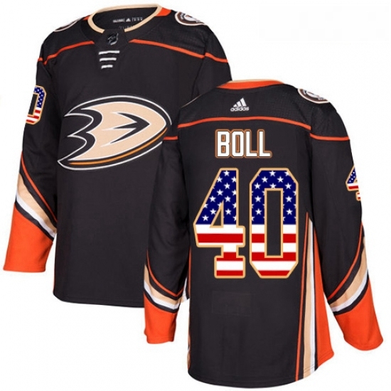 Youth Adidas Anaheim Ducks 40 Jared Boll Authentic Black USA Flag Fashion NHL Jersey 