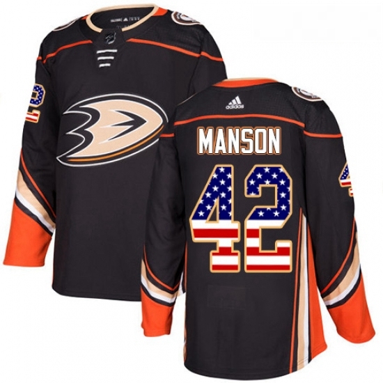 Youth Adidas Anaheim Ducks 42 Josh Manson Authentic Black USA Flag Fashion NHL Jersey Youth Adidas Anaheim Ducks 42 Josh Manson Authentic Black USA Flag Fashion NHL Jersey
