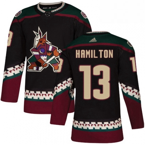 Mens Adidas Arizona Coyotes 13 Freddie Hamilton Authentic Black Alternate NHL Jersey Mens Adidas Arizona Coyotes 13 Freddie Hamilton Authentic Black Alternate NHL Jersey