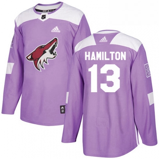 Mens Adidas Arizona Coyotes 13 Freddie Hamilton Authentic Purple Fights Cancer Practice NHL Jersey Mens Adidas Arizona Coyotes 13 Freddie Hamilton Authentic Purple Fights Cancer Practice NHL Jersey