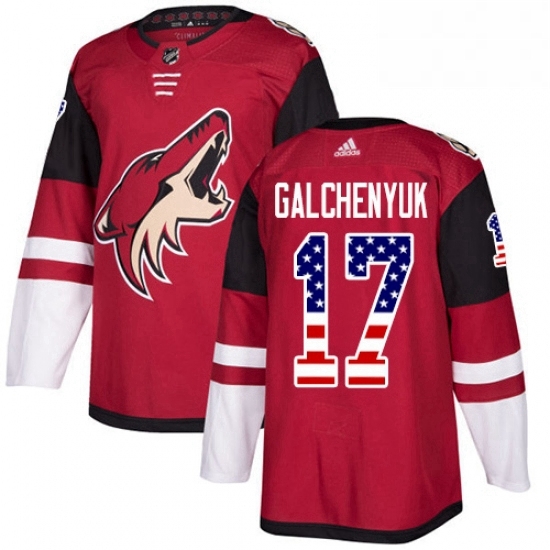 Mens Adidas Arizona Coyotes 17 Alex Galchenyuk Maroon Home Authentic USA Flag Stitched NHL Jersey Mens Adidas Arizona Coyotes 17 Alex Galchenyuk Maroon Home Authentic USA Flag Stitched NHL Jersey