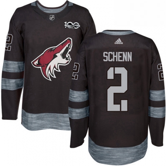 Mens Adidas Arizona Coyotes 2 Luke Schenn Authentic Black 1917 2017 100th Anniversary NHL Jersey Mens Adidas Arizona Coyotes 2 Luke Schenn Authentic Black 1917 2017 100th Anniversary NHL Jersey
