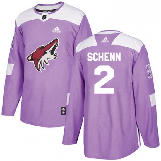 Mens Adidas Arizona Coyotes 2 Luke Schenn Authentic Purple Fights Cancer Practice NHL Jersey Mens Adidas Arizona Coyotes 2 Luke Schenn Authentic Purple Fights Cancer Practice NHL Jersey