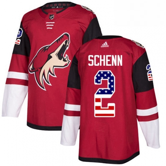 Mens Adidas Arizona Coyotes 2 Luke Schenn Authentic Red USA Flag Fashion NHL Jersey Mens Adidas Arizona Coyotes 2 Luke Schenn Authentic Red USA Flag Fashion NHL Jersey