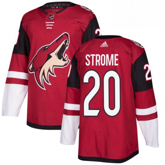Mens Adidas Arizona Coyotes 20 Dylan Strome Premier Burgundy Red Home NHL Jersey 