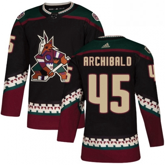 Mens Adidas Arizona Coyotes 45 Josh Archibald Premier Black Alternate NHL Jersey Mens Adidas Arizona Coyotes 45 Josh Archibald Premier Black Alternate NHL Jersey