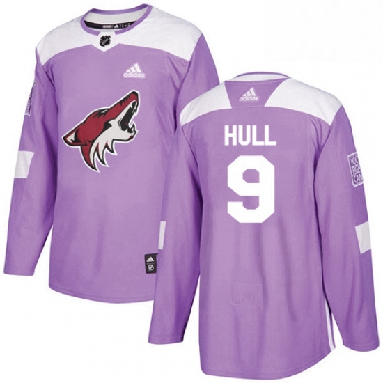 Mens Adidas Arizona Coyotes 9 Bobby Hull Authentic Purple Fights Cancer Practice NHL Jersey Mens Adidas Arizona Coyotes 9 Bobby Hull Authentic Purple Fights Cancer Practice NHL Jersey