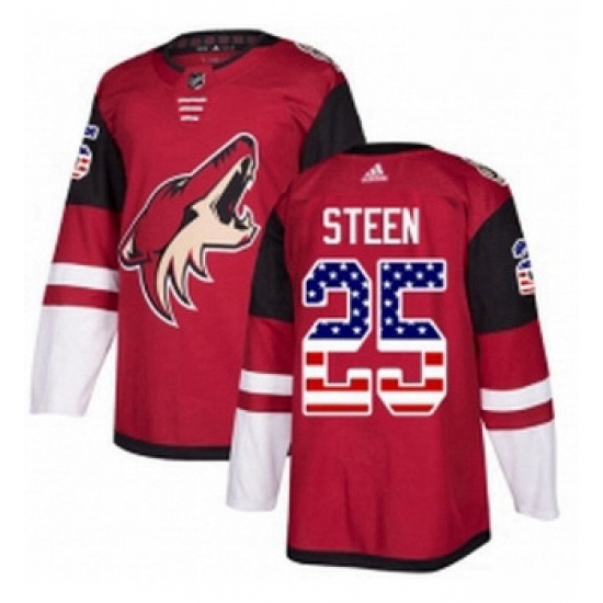 Youth Adidas Arizona Coyotes 25 Thomas Steen Authentic Red USA Flag Fashion NHL Jersey Youth Adidas Arizona Coyotes 25 Thomas Steen Authentic Red USA Flag Fashion NHL Jersey