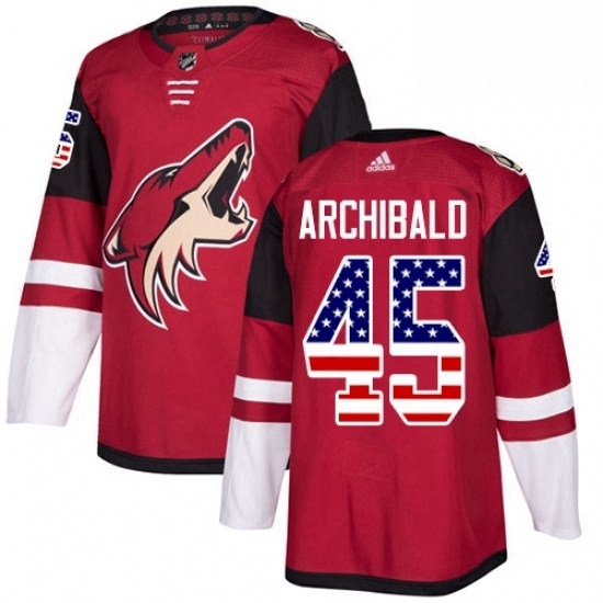 Youth Adidas Arizona Coyotes 45 Josh Archibald Authentic Red USA Flag Fashion NHL Jersey Youth Adidas Arizona Coyotes 45 Josh Archibald Authentic Red USA Flag Fashion NHL Jersey