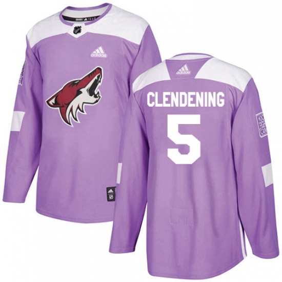 Youth Adidas Arizona Coyotes 5 Adam Clendening Authentic Purple Fights Cancer Practice NHL Jersey Youth Adidas Arizona Coyotes 5 Adam Clendening Authentic Purple Fights Cancer Practice NHL Jersey