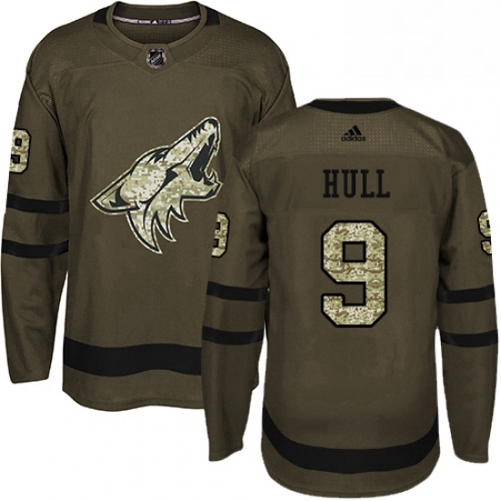 Youth Adidas Arizona Coyotes 9 Bobby Hull Authentic Green Salute to Service NHL Jersey Youth Adidas Arizona Coyotes 9 Bobby Hull Authentic Green Salute to Service NHL Jersey