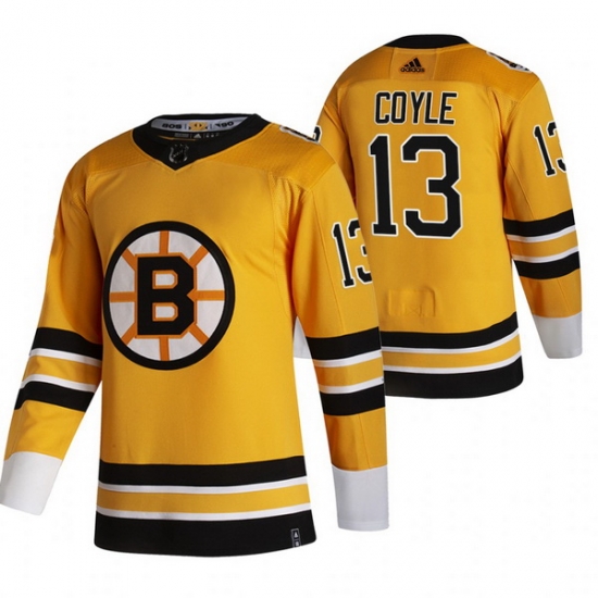 Men Boston Bruins 13 Charlie Coyle Yellow Adidas 2020 21 Reverse Retro Alternate NHL Jersey Men Boston Bruins 13 Charlie Coyle Yellow Adidas 2020 21 Reverse Retro Alternate NHL Jersey