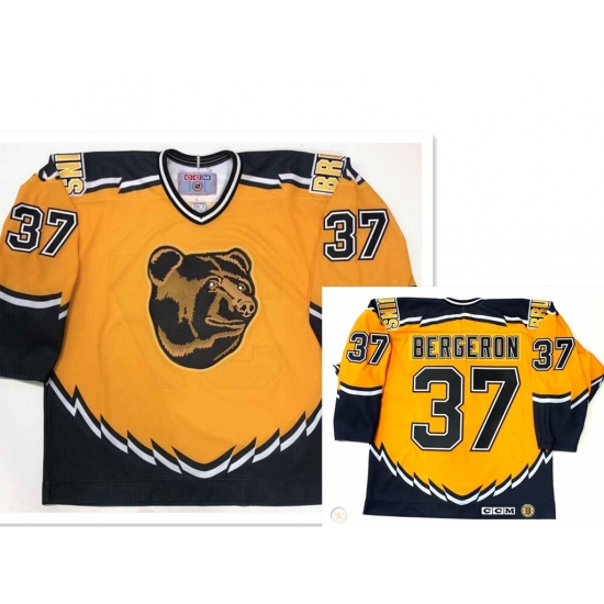 Men's Boston Bruins #37 Patrice Bergeron Yellow 2019 CCM NHL jerseys Men's Boston Bruins #37 Patrice Bergeron Yellow 2019 CCM NHL jerseys