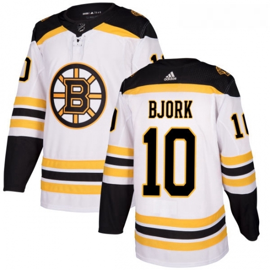 Womens Adidas Boston Bruins 10 Anders Bjork Authentic White Away NHL Jersey Womens Adidas Boston Bruins 10 Anders Bjork Authentic White Away NHL Jersey