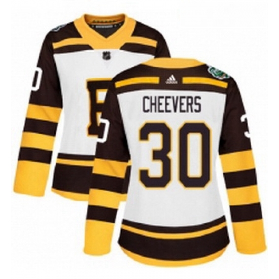 Womens Adidas Boston Bruins 30 Gerry Cheevers Authentic White 2019 Winter Classic NHL Jersey Womens Adidas Boston Bruins 30 Gerry Cheevers Authentic White 2019 Winter Classic NHL Jersey