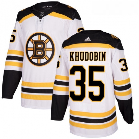 Womens Adidas Boston Bruins 35 Anton Khudobin Authentic White Away NHL Jersey Womens Adidas Boston Bruins 35 Anton Khudobin Authentic White Away NHL Jersey