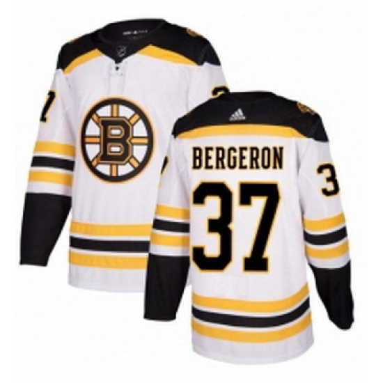 Womens Adidas Boston Bruins 37 Patrice Bergeron Authentic White Away NHL Jersey Womens Adidas Boston Bruins 37 Patrice Bergeron Authentic White Away NHL Jersey