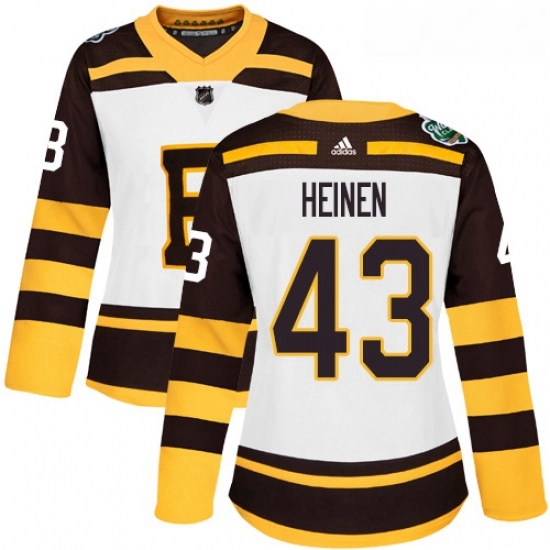 Womens Adidas Boston Bruins 43 Danton Heinen Authentic White 2019 Winter Classic NHL Jersey Womens Adidas Boston Bruins 43 Danton Heinen Authentic White 2019 Winter Classic NHL Jersey