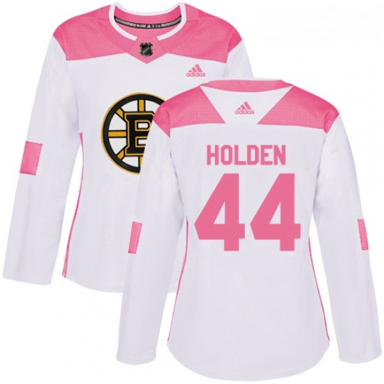 Womens Adidas Boston Bruins 44 Nick Holden Authentic White Pink Fashion NHL Jersey Womens Adidas Boston Bruins 44 Nick Holden Authentic White Pink Fashion NHL Jersey