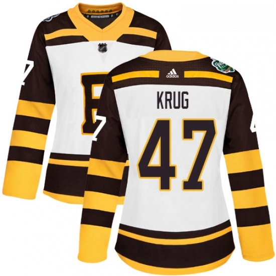 Womens Adidas Boston Bruins 47 Torey Krug Authentic White 2019 Winter Classic NHL Jersey Womens Adidas Boston Bruins 47 Torey Krug Authentic White 2019 Winter Classic NHL Jersey