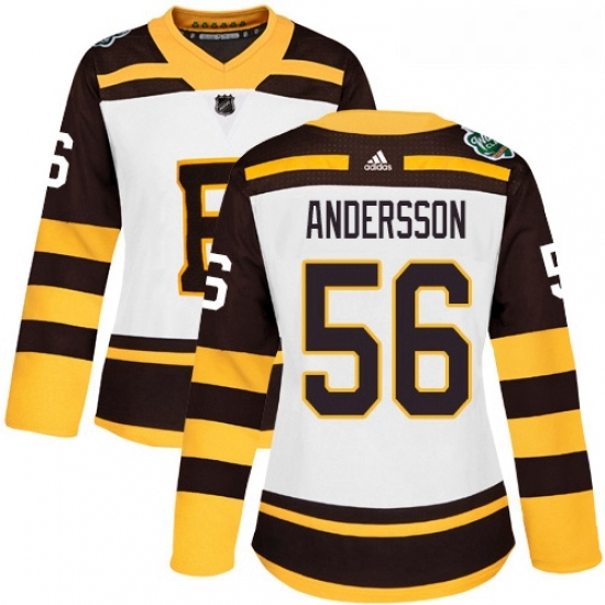 Womens Adidas Boston Bruins 56 Axel Andersson Authentic White 2019 Winter Classic NHL Jerse Womens Adidas Boston Bruins 56 Axel Andersson Authentic White 2019 Winter Classic NHL Jerse
