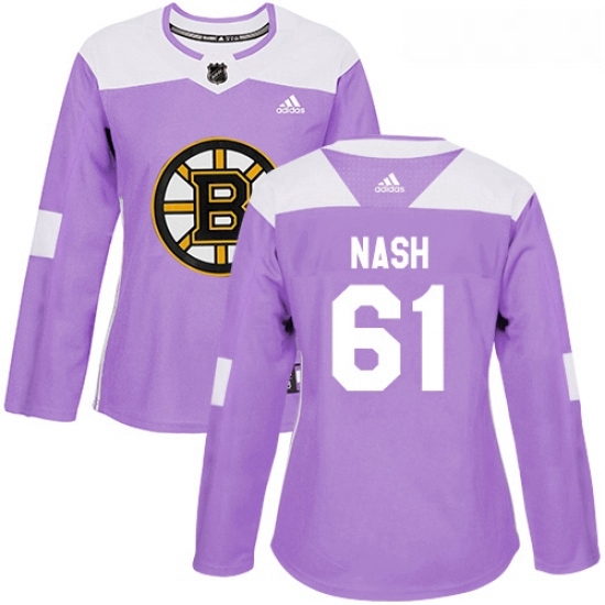 Womens Adidas Boston Bruins 61 Rick Nash Authentic Purple Fights Cancer Practice NHL Jersey Womens Adidas Boston Bruins 61 Rick Nash Authentic Purple Fights Cancer Practice NHL Jersey