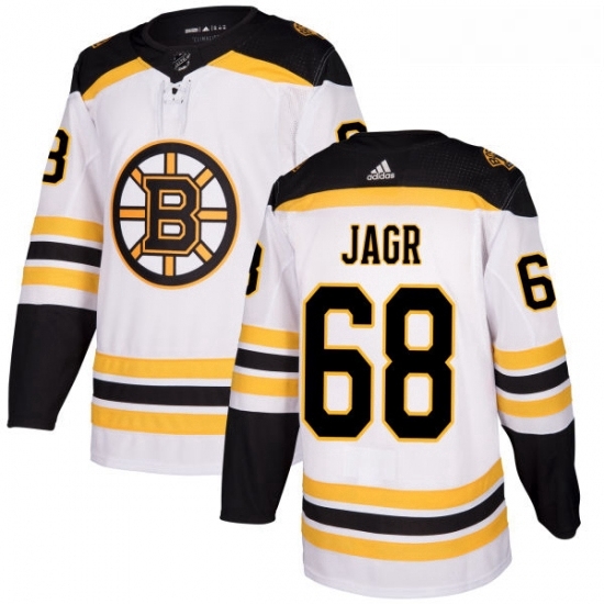 Womens Adidas Boston Bruins 68 Jaromir Jagr Authentic White Away NHL Jersey Womens Adidas Boston Bruins 68 Jaromir Jagr Authentic White Away NHL Jersey