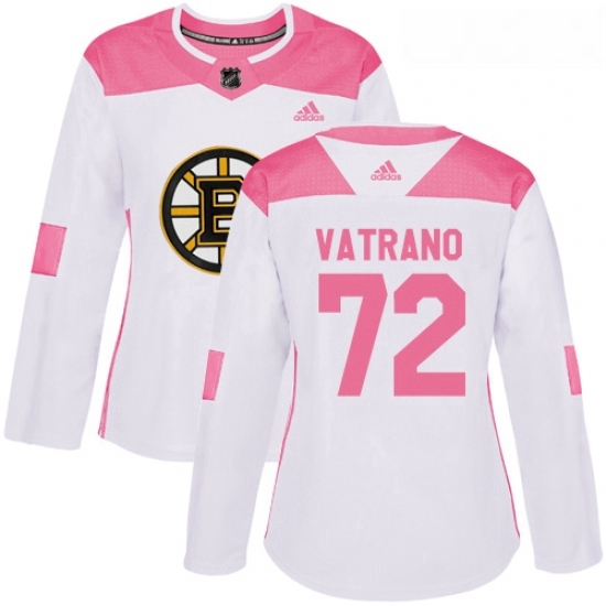 Womens Adidas Boston Bruins 72 Frank Vatrano Authentic WhitePink Fashion NHL Jersey Womens Adidas Boston Bruins 72 Frank Vatrano Authentic WhitePink Fashion NHL Jersey