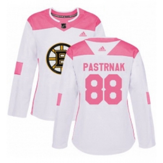 Womens Adidas Boston Bruins 88 David Pastrnak Authentic WhitePink Fashion NHL Jersey Womens Adidas Boston Bruins 88 David Pastrnak Authentic WhitePink Fashion NHL Jersey