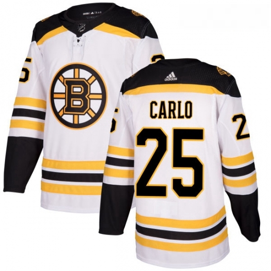 Youth Adidas Boston Bruins 25 Brandon Carlo Authentic White Away NHL Jersey Youth Adidas Boston Bruins 25 Brandon Carlo Authentic White Away NHL Jersey
