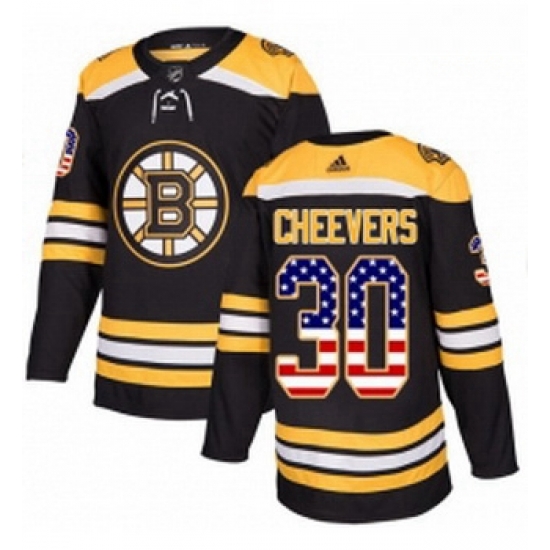 Youth Adidas Boston Bruins 30 Gerry Cheevers Authentic Black USA Flag Fashion NHL Jersey Youth Adidas Boston Bruins 30 Gerry Cheevers Authentic Black USA Flag Fashion NHL Jersey