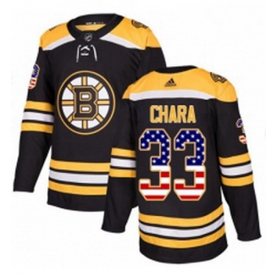 Youth Adidas Boston Bruins 33 Zdeno Chara Authentic Black USA Flag Fashion NHL Jersey Youth Adidas Boston Bruins 33 Zdeno Chara Authentic Black USA Flag Fashion NHL Jersey
