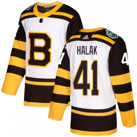 Youth Adidas Boston Bruins 41 Jaroslav Halak Authentic White 2019 Winter Classic NHL Jerse Youth Adidas Boston Bruins 41 Jaroslav Halak Authentic White 2019 Winter Classic NHL Jerse