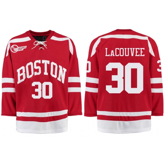 Boston University Terriers BU 30 Connor LaCouvee Red Stitched Hockey Jersey Boston University Terriers BU 30 Connor LaCouvee Red Stitched Hockey Jersey