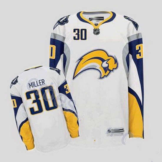 Buffalo Sabres 30 Ryan Miller Stitched White Road Jersey Buffalo Sabres 30 Ryan Miller Stitched White Road Jersey
