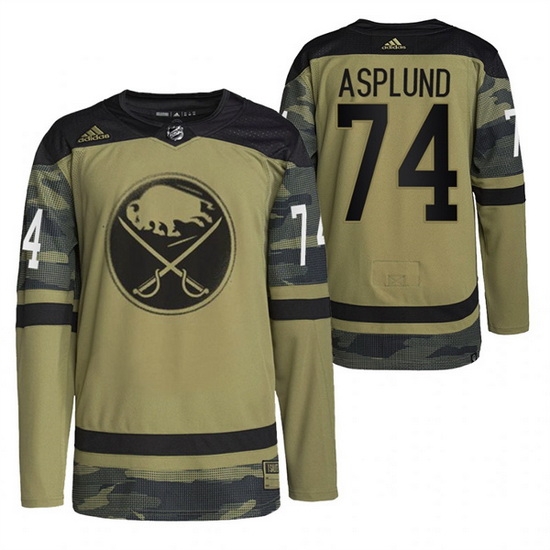 Men Buffalo Sabres 74 Rasmus Asplund 2022 Camo Military Appreciation Night Stitched jersey Men Buffalo Sabres 74 Rasmus Asplund 2022 Camo Military Appreciation Night Stitched jersey
