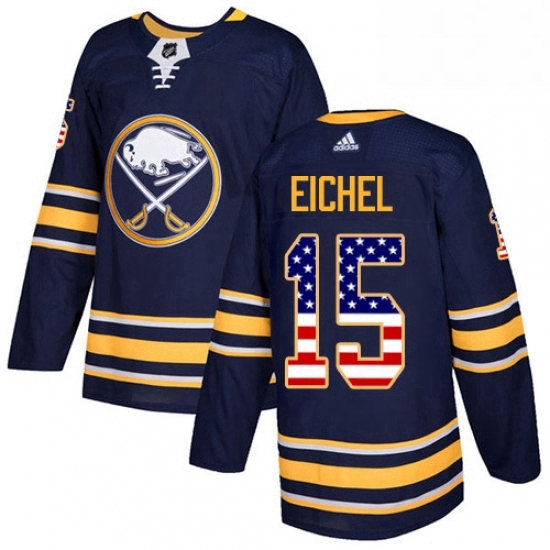 Mens Adidas Buffalo Sabres 15 Jack Eichel Authentic Navy Blue USA Flag Fashion NHL Jersey Mens Adidas Buffalo Sabres 15 Jack Eichel Authentic Navy Blue USA Flag Fashion NHL Jersey