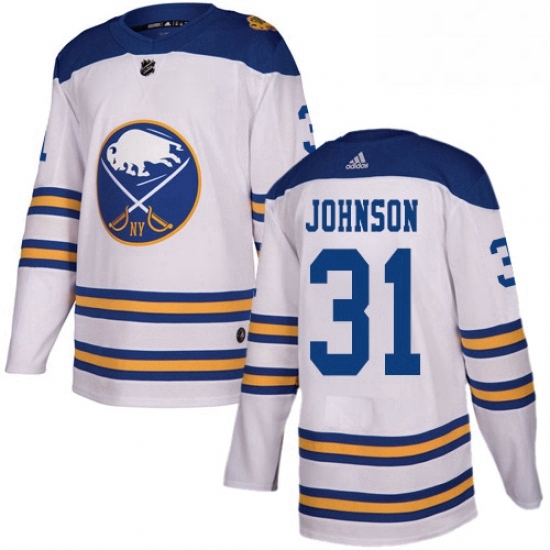 Mens Adidas Buffalo Sabres 31 Chad Johnson Authentic White 2018 Winter Classic NHL Jersey Mens Adidas Buffalo Sabres 31 Chad Johnson Authentic White 2018 Winter Classic NHL Jersey