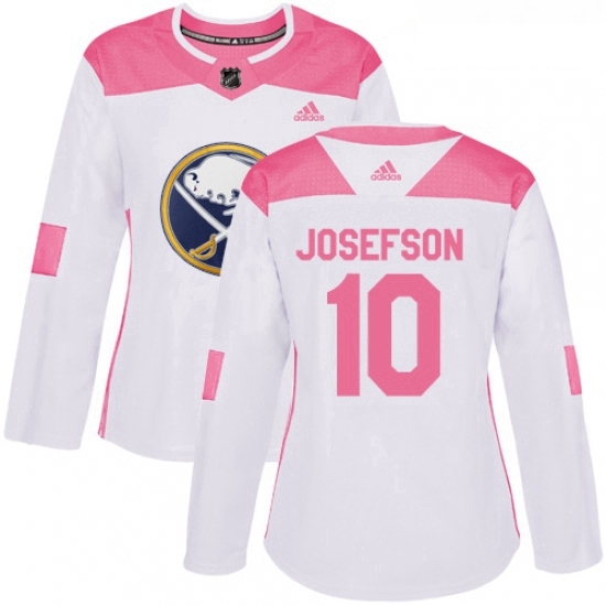Womens Adidas Buffalo Sabres 10 Jacob Josefson Authentic WhitePink Fashion NHL Jersey Womens Adidas Buffalo Sabres 10 Jacob Josefson Authentic WhitePink Fashion NHL Jersey