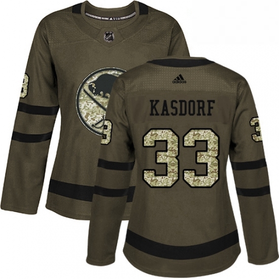 Womens Adidas Buffalo Sabres 33 Jason Kasdorf Authentic Green Salute to Service NHL Jersey Womens Adidas Buffalo Sabres 33 Jason Kasdorf Authentic Green Salute to Service NHL Jersey